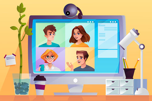 وکتور EPS داشنجویان حاضر در کلاس آموزش آنلاین ویژه روز دانشجو